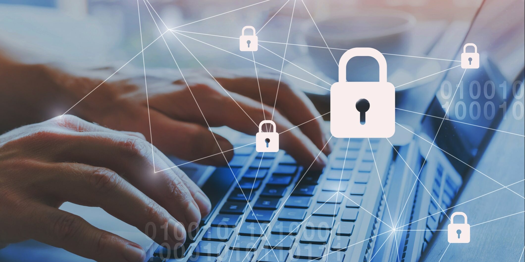 Internet security and data protection concept, blockchain.